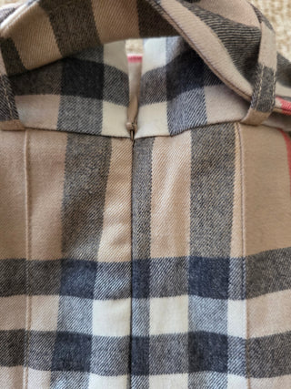Burberry London Brown Multicolor Plaid Print Wool pleated skirt S sz