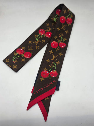 Louis Vuitton Brown LV X TM Silk Monogram Cerises Bandeau