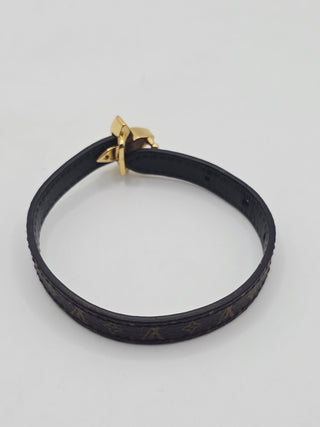 Louis Vuitton Brown LV Monogram Leather Mini Flowergram Bracelet