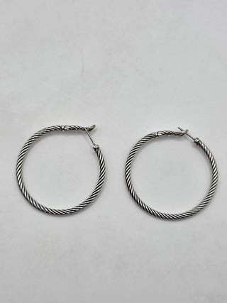 David Yurman Sterling Silver Cable Hoop Earrings