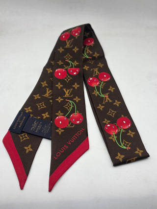 Louis Vuitton Brown LV X TM Silk Monogram Cerises Bandeau