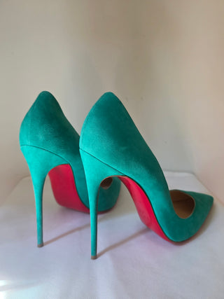 Christian Louboutin green suede So Kate Pointed-Toes pumps 41 sz