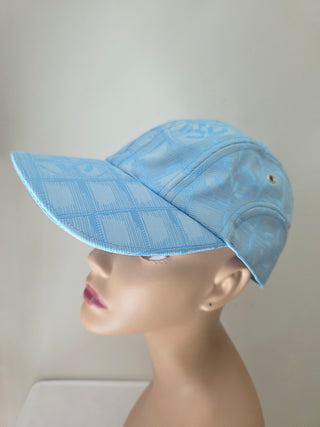 Chanel Light Blue Travel Ligne Interlocking CC Baseball Cap L sz