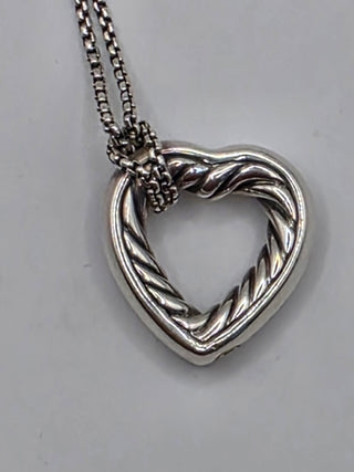 David Yurman Two-Tone Cable Heart Pendant Necklace