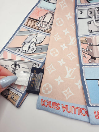 Louis Vuitton light pink multicolor LV Monogram Silk Bandeau