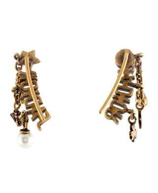 Christian Dior Gold-tone J'Adior Faux Pearl Drop Earrings