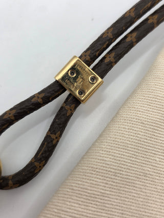 Louis Vuitton Brown leather LV Monogram Louise Phone Holder