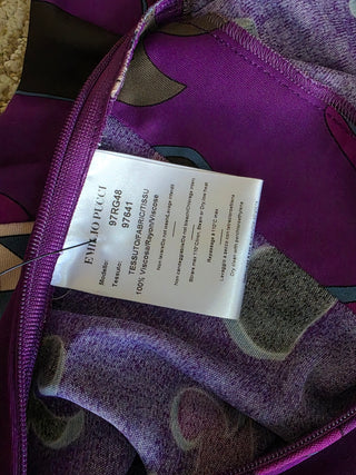 Emilio Pucci Purple Multicolor Signature Print Summer Dress 4 sz