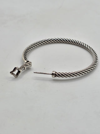 David Yurman Sterling Silver Cable Hoop Earrings