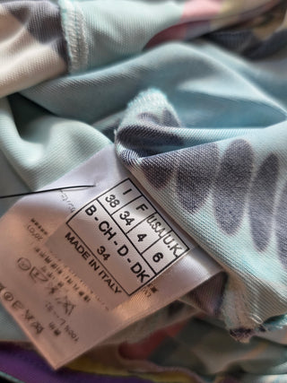 Emilio Pucci Blue Multicolor Signature Print Summer Dress S sz