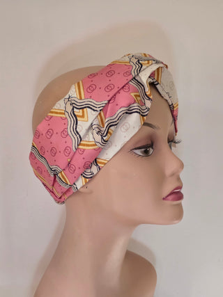 Gucci Beige pink multicolor GG Patterned Headband M sz