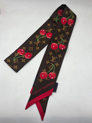 Louis Vuitton Brown LV X TM Silk Monogram Cerises Bandeau