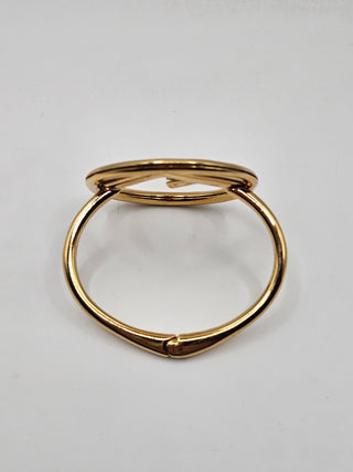 Fendi Gold-tone F Is Fendi Hinged Bangle Bracelet