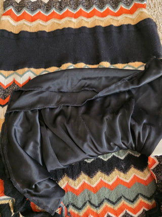 M Missoni Brown Multicolor Striped Merino Wool Mini Dress 10 sz