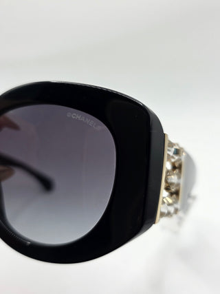 Chanel Black Butterfly Sunglasses Interlocking CC Logo Sunglasses