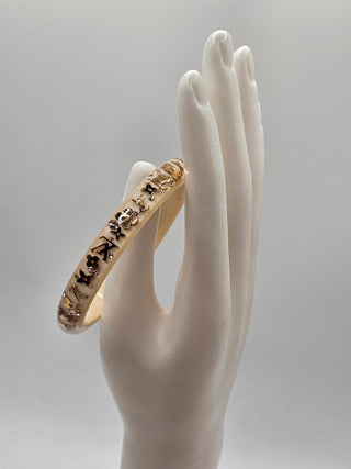 Louis Vuitton Brige Gold Resin Crystal Narrow Inclusion Bangle