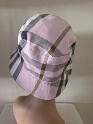 Burberry Pink multicolor Plaid print bucket hat