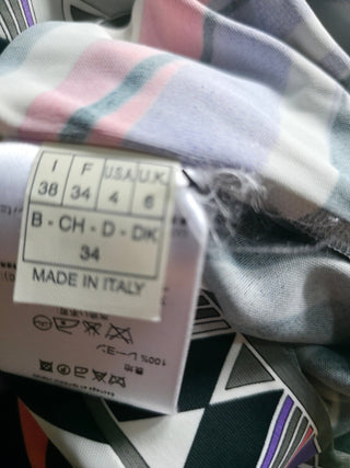 Emilio Pucci Purple Multicolor Signature Print Summer Dress S sz