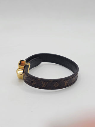 Louis Vuitton Brown LV Monogram Leather Mini Flowergram Bracelet