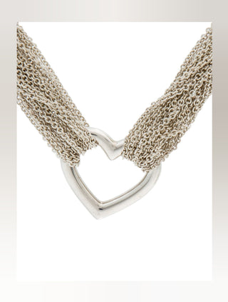 Tiffany & Co. Sterling Silver Heart Multi Strand Toggle Necklace
