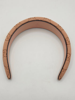 Gucci Beige GG Monogram canvas wide headband