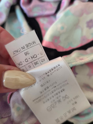 Emilio Pucci Purple Black multicolor printed Silk Mini Dress M sz