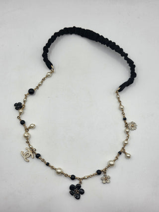 Chanel 2010 Interlocking CC Camellia Charm Headband