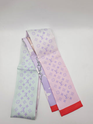 Louis Vuitton purple multicolor LV Monogram Silk Bandeau