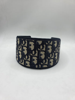 Christian Dior Blue Oblique Diorissimo Logo Headband M sz