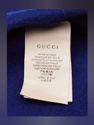 Gucci Blue GG logo charm Wool Beret M sz