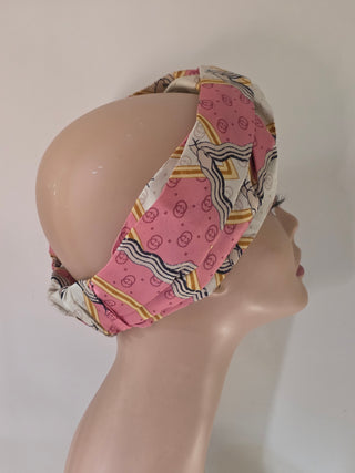 Gucci Beige pink multicolor GG Patterned Headband M sz