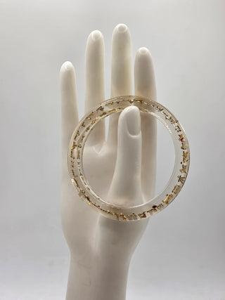 Louis Vuitton Clear Gold-tone Crystal Resin Inclusion Bangle