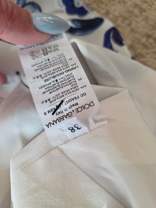 Dolce & Gabbana Blue Multicolor Silk Mini Dress IT38 sz