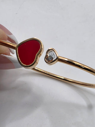 Chopard 18K Diamond & Ceramic Happy Hearts Cuff