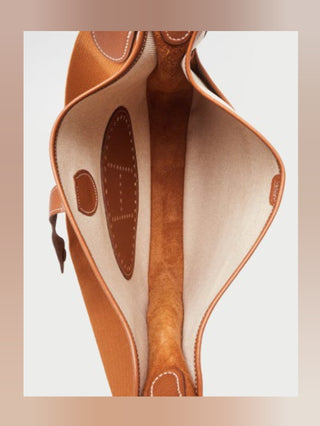 Hermès Gold Toile Canvas Evelyne II GM Bag