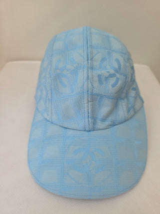Chanel Light Blue Travel Ligne Interlocking CC Baseball Cap L sz