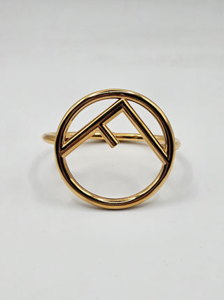 Fendi Gold-tone F Is Fendi Hinged Bangle Bracelet