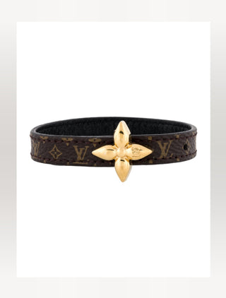 Louis Vuitton Brown LV Monogram Leather Mini Flowergram Bracelet