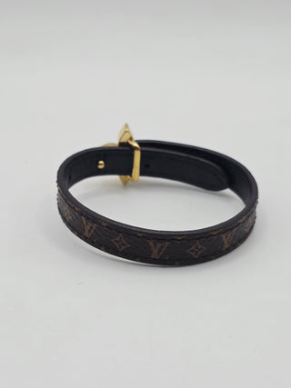 Louis Vuitton Brown LV Monogram Leather Mini Flowergram Bracelet