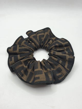 Fendi Brown black FF Logo Printed Hair Tie