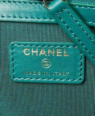 Chanel Blue Quilted Jersey Fabric Medium O-Case Zip Pouch VIP Bag