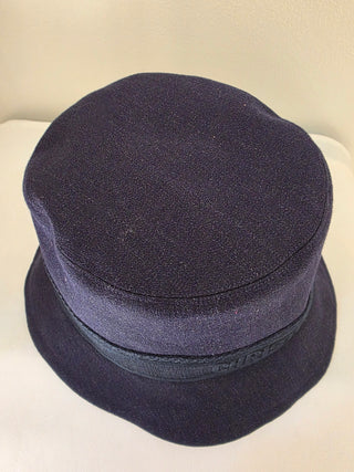 Christian Dior Navy Blue Logo Embroidered Canvas Bucket Hat M sz