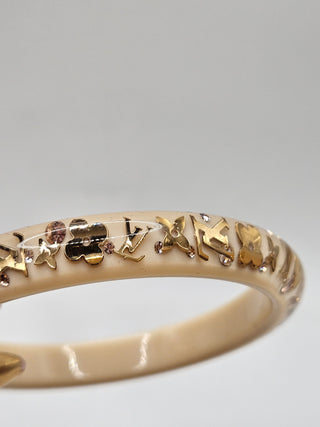 Louis Vuitton Brige Gold Resin Crystal Narrow Inclusion Bangle