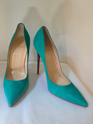 Christian Louboutin green suede So Kate Pointed-Toes pumps 41 sz