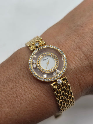 Chopard 18 k gold Happy Diamonds Watch