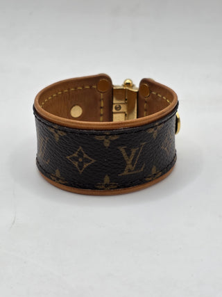 Louis Vuitton Brown LV Monogram Save It Wide Bracelet