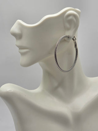 David Yurman Sterling Silver Cable Hoop Earrings
