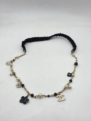 Chanel 2010 Interlocking CC Camellia Charm Headband
