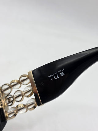 Chanel Black Butterfly Sunglasses Interlocking CC Logo Sunglasses