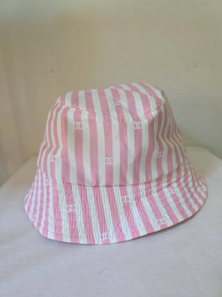 Chanel Pink Interlocking CC Logo Printed bucket hat M sz